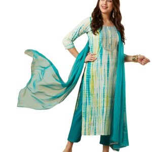 Women's Cotton Kurta with Pant & Dupatta