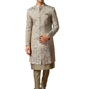 Mens Kurta Sherwani Churidar Set