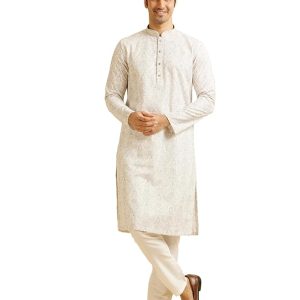 Men's Cotton Chikankari Kurta Set