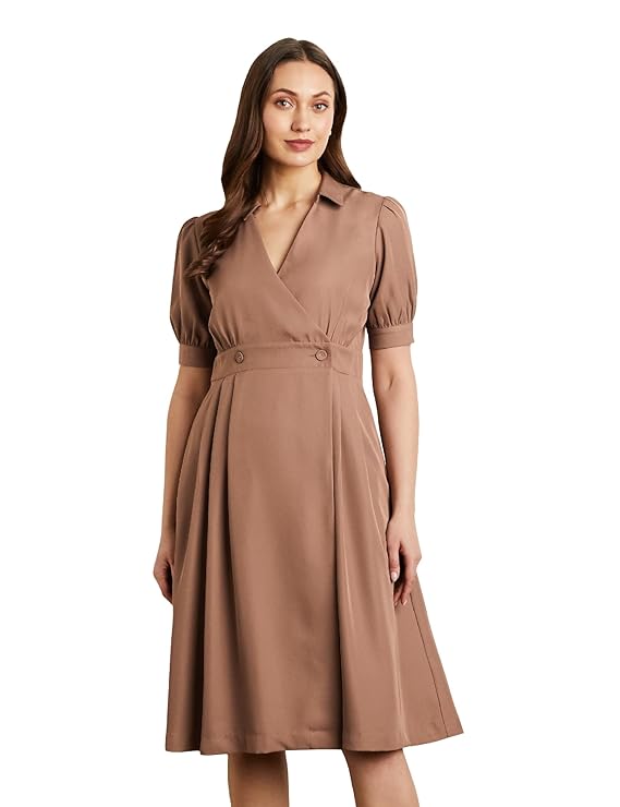 Women's Desk-to-Dinner' Fit & Flare Wrap Dress