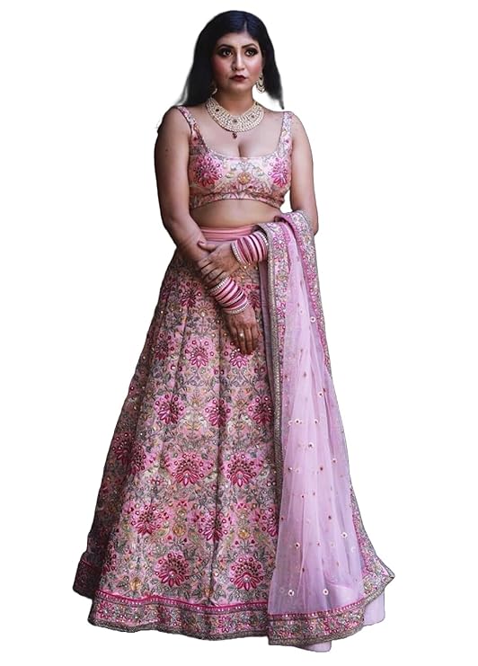 Women's Silk Semi Stitched Lehenga Choli With Dupatta