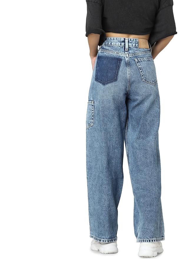 Women Straight Fit High-Rise Clean Look Light Fade Pure Cotton Jeans - Image 3