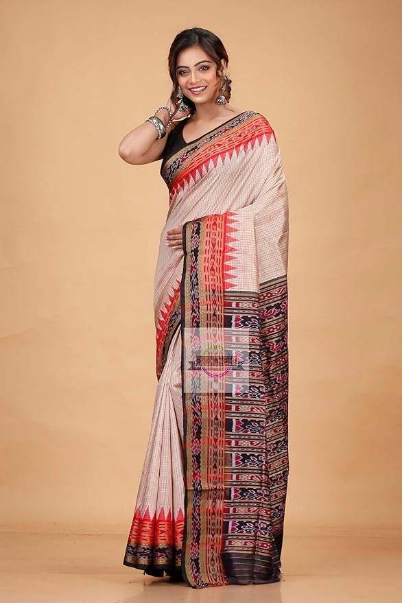 Women's Sambalpuri Pure Silk With Blouse - Image 5