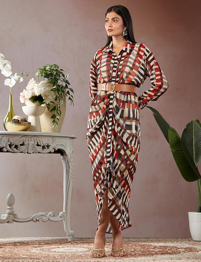 BIBA Women Georgette A Line Printed Dress - Image 6