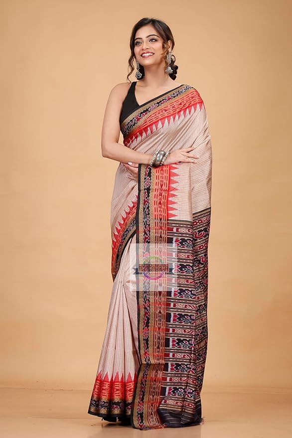 Women's Sambalpuri Pure Silk With Blouse - Image 4