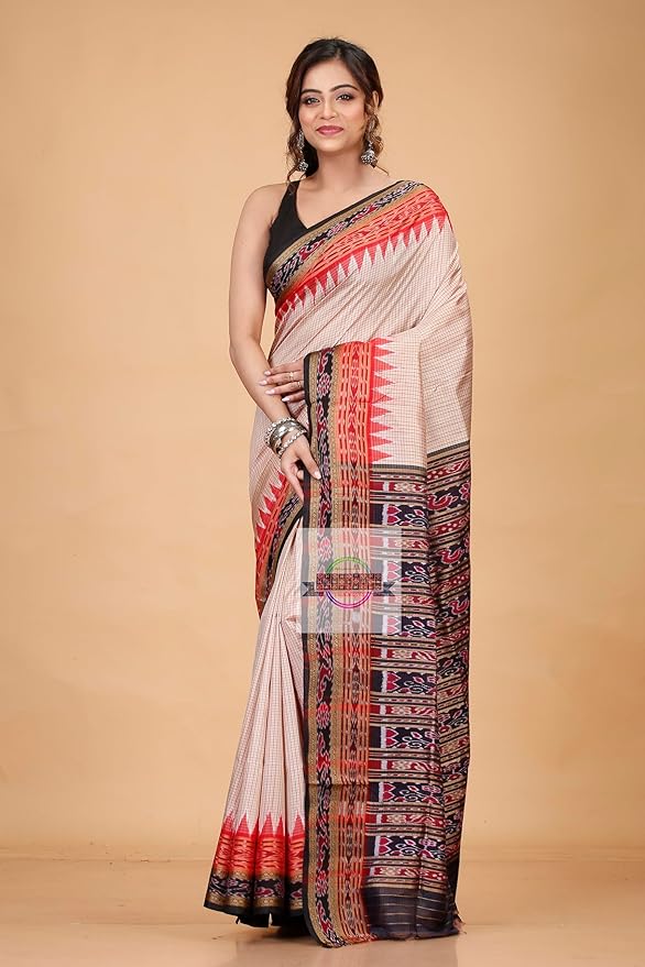 Women's Sambalpuri Pure Silk With Blouse - Image 3