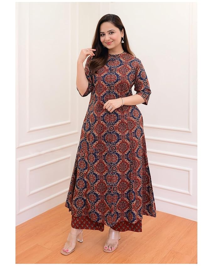 Women’s Cotton Blend Straight Kurta with Palazzo - Image 5