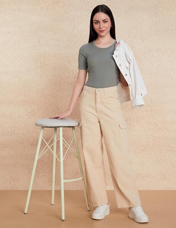 Symbol Women's Wide Leg Cargo Jeans - Image 5