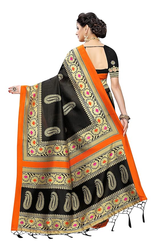 Zoya Silk Printed Saree with Blouse Piece - Image 3