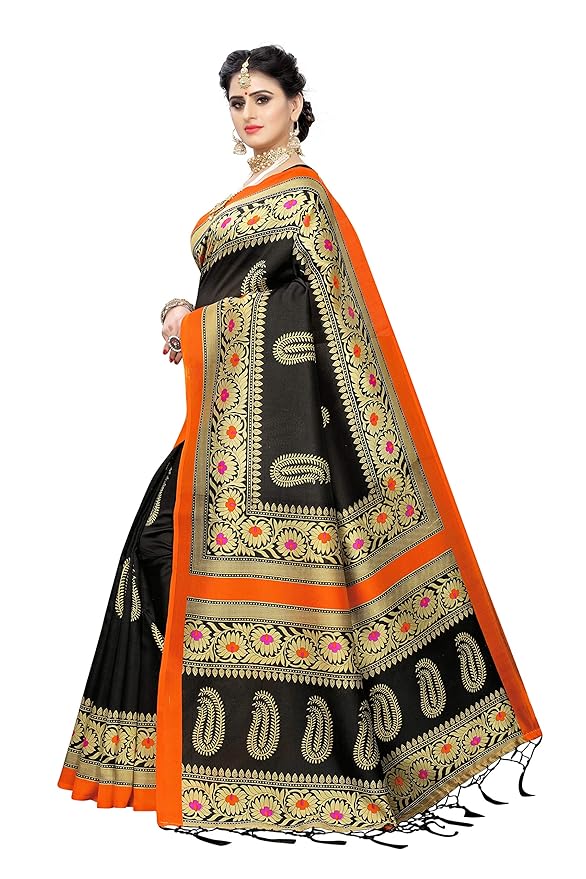 Zoya Silk Printed Saree with Blouse Piece - Image 4