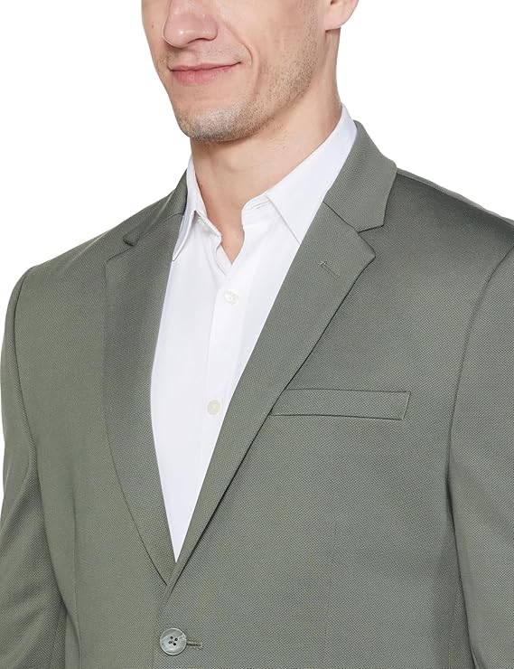 Peter England Men's Neo Slim Knit Textured Blazer - Image 4